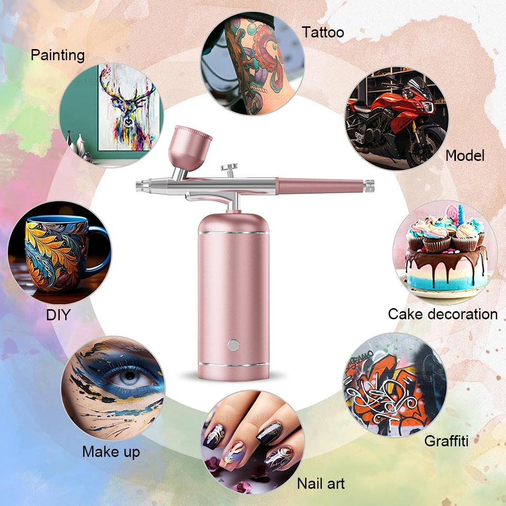 Airbrush Nails with Compressor Portable Airbrush with Compressor Kit Mini Air Brush Nails Spray Gun for Nails Art Painting Craft