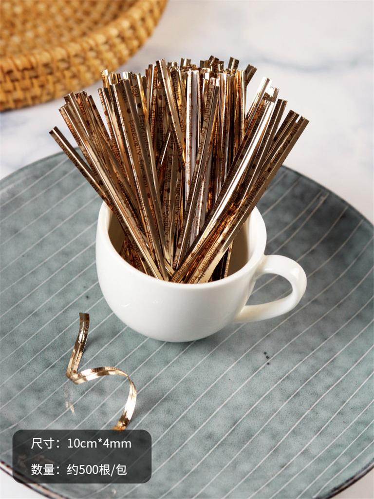 500Pcs 10cm Laser Wire Metallic Twist Ties DIY Baking Packaging Lollipop Dessert Candy Sealing Gift Bag Decor