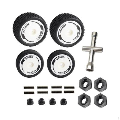 RC Front Rear Tires with Hex Wheel Hubs,Easy To Install,Replacement,Remote Control Cars Part Spare