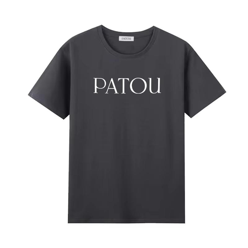 PATOU Letter Print Cotton T-shirt O-neck Simple Letter Fashionable Printed Pattern T-shirt Harajuku Women's Summer T-shirt Tops