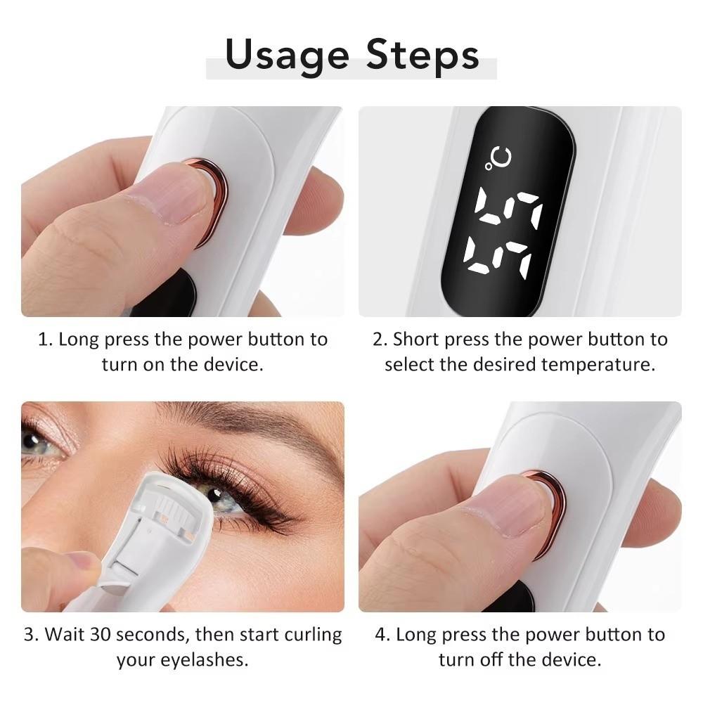 Digital Display Heated Eyelash Curler Rechargeable Eyelash Grafting Tool Perm Eyelash Curler  Women