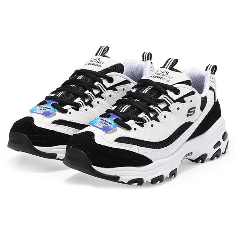 Skechers D'lites White Black Women's 13148-WBK