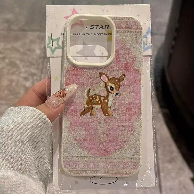Vintage Deer Lichee Pattern Phone Case For iPhone 17 Air 16 e 15 14 13 12 11 Pro Max Plus SE Soft Shockproof Cover