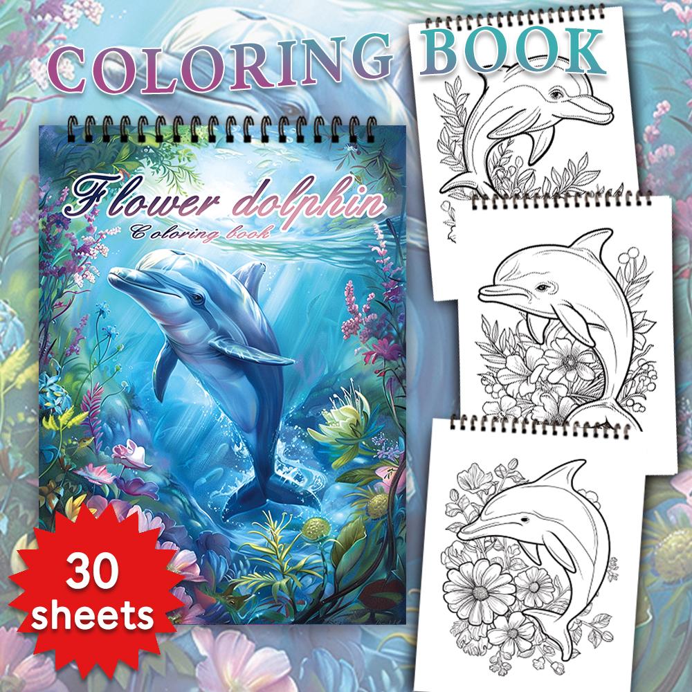 Malbuch für Erwachsene - 30 Blätter Damen-Spiralmalbuch, 11,2 x 8,3 Zoll, Zeichenbuch, Geburtstagsgeschenk, Geschenk für eine Feiertagsparty