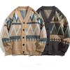 Cardigan da Uomo Classico Avanzato Giovanile Stile Giapponese Scollo a V Pannellato Autunno Inverno Maglieria Morbida Cardigan Maglione Popolare