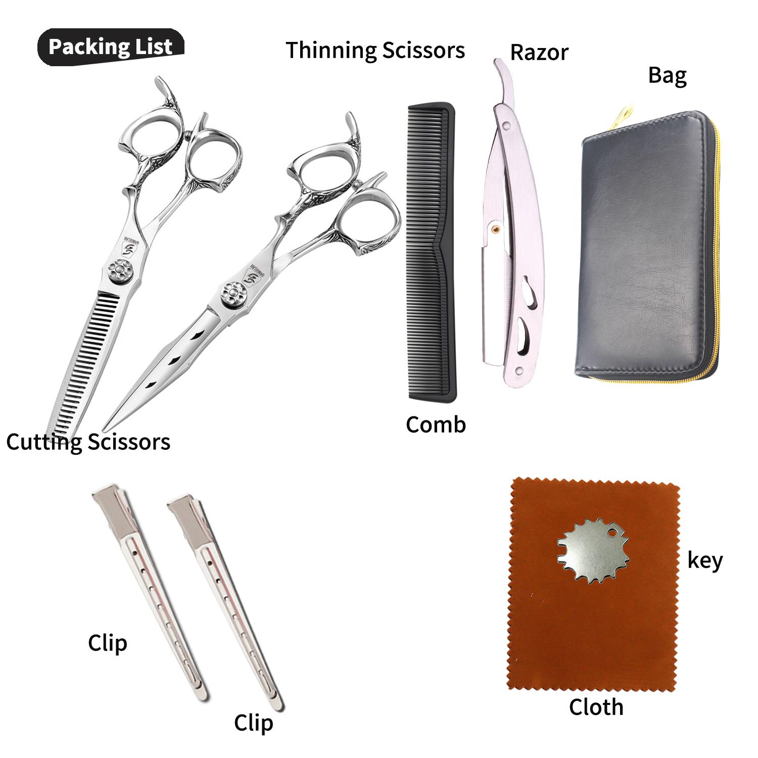 

Sangelar 8 шт. высший класс 6 дюймов серебро профессиональные парикмахерские ножницы набор парикмахерские ножницы высшего класса 6 Set серебряный