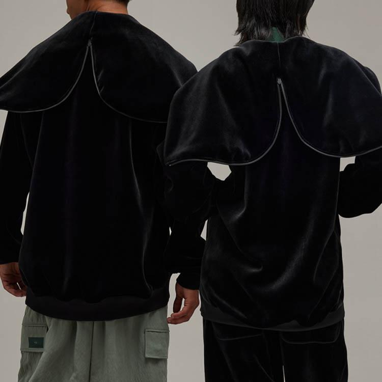 Y-3 Velvet Jackets Unisex Black Hooded Moderate Straight Fit IL2149-