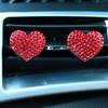 Car Air Outlet Perfume Clip Heart-shaped Rhinestone Car Air Conditioning Air Vent Decoration Perfume Clip Auto Accessories