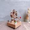 Ruota Panoramica Animali in Legno Carillon Meccanico a Carica Rotante Carillon Regalo per Bambini Ragazzi Ragazze