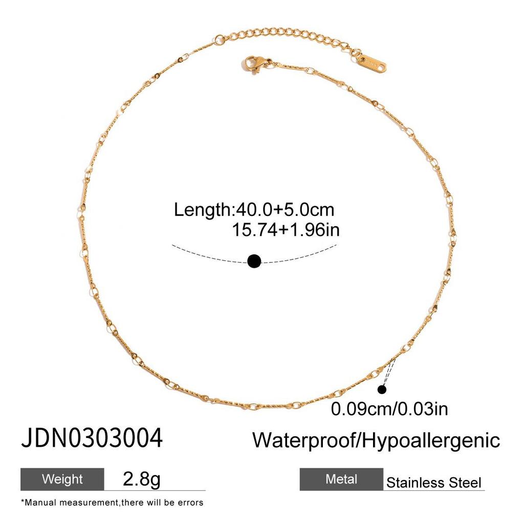 1PC European and American Rhinestone Titanium Steel Necklace Does Not Fade Light Luxury Collarbone Chain Stainless Steel Jewelry Advanced Sense