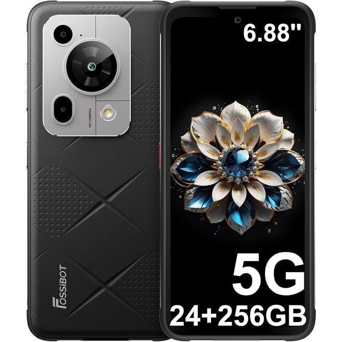 FOSSIBOT F112 Pro - Smartphone incassable 5G 6.88" 120Hz 24GB/256GB (1To) Dimensity 6300 50MP 7150mAh NFC Noir