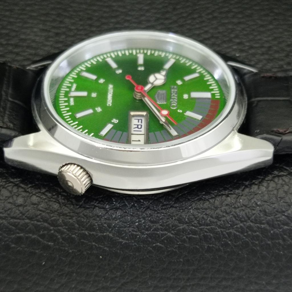 JAPAN VINTAGE REFURBISHED SEIKO 5 AUTOMATIC 6309A MENS GREEN WATCH A441105-4 Sk-a441105