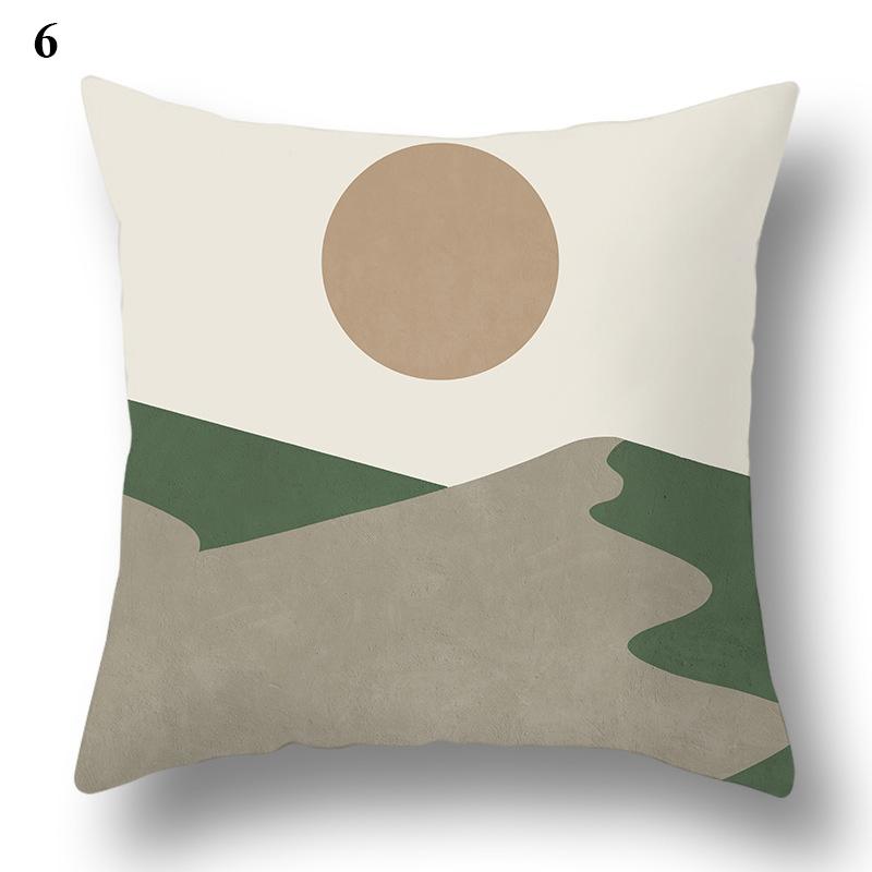 Nordic Style Throw Pillowcase Dark Green  Geometric Leaf  Sofa Car Decoration Cushion Cover Home Decor