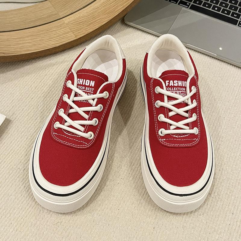 

Platform white shoes women s new summer versatile casual sports board shoes trendy niche design single shoes 40 красный
