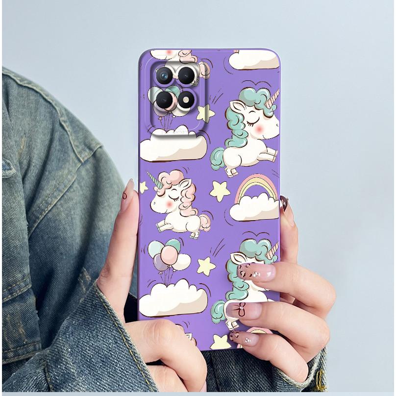 For OPPO Realme 8i 4G Phone Case RMX3151 RMX3286 Soft Silicone Capa for realme Narzo 50 Lovely panda Cartoon Flower Funda Cover