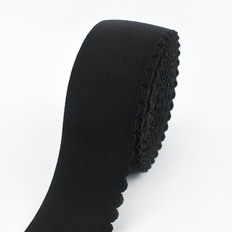 Meetee 2/5Meters Nylon Elastic Band 10-50mm Black White Lace Rubber Tape Bra Underwear Webbing Strap Belt DIY Sewing Accessories