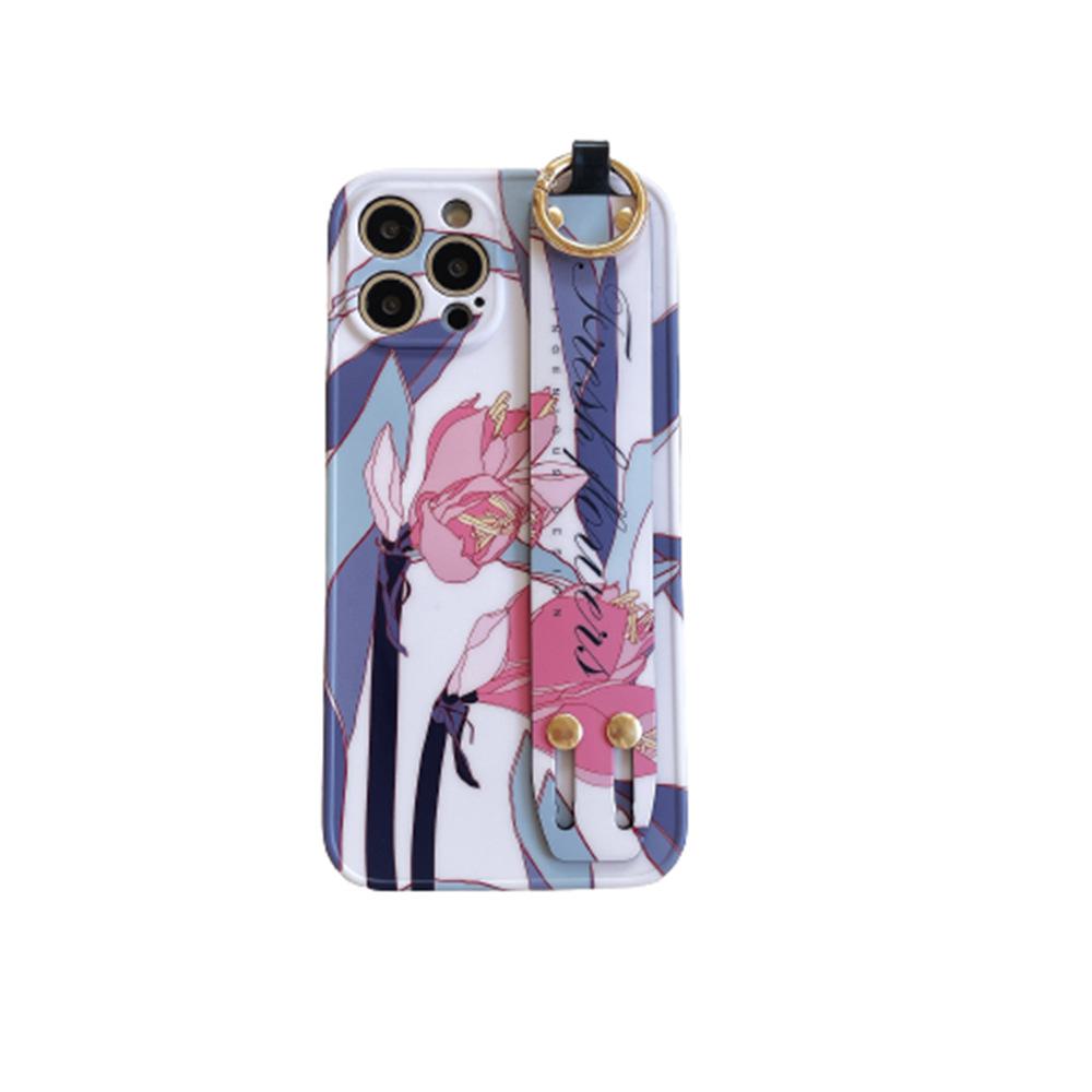 Orchid Flower iPhone Case with Wristband - Compatible with XS Max, 15 Pro, 14/13, XR, 12, 11