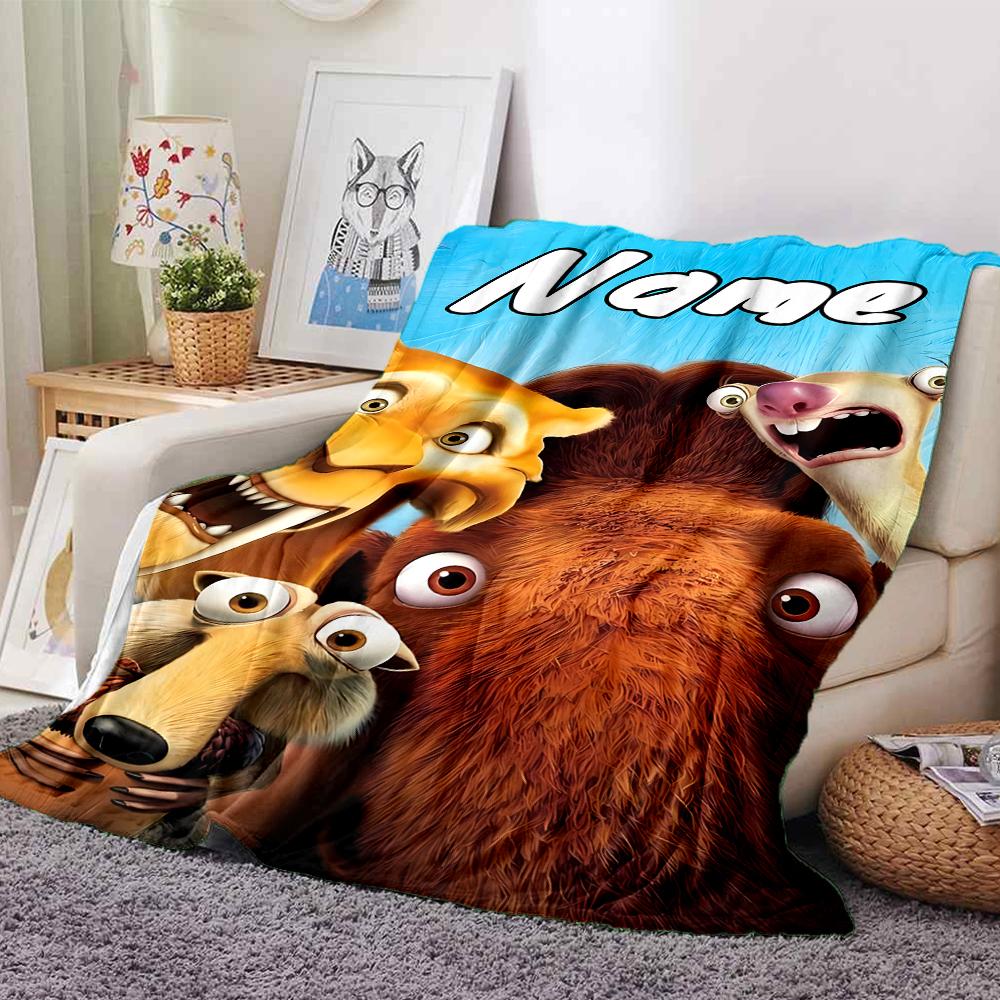 Personalisierbare Decke mit Namen, Eiszeit: Die Entstehung der Dinosaurier, Weich & Warm, für Sofa, Büro, Bett, Reisen, Mittagspause, Geschenk für alle Jahreszeiten