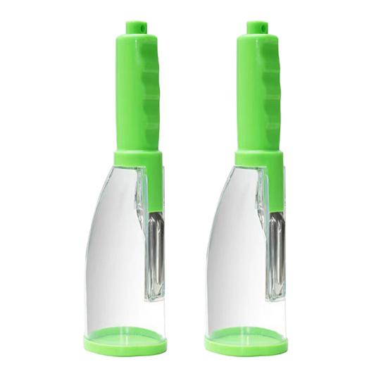 

Multifunctional Peeler with Built-In Storage Stainless Steel Blades Fruit Vegetable Peeler Ergonomic Handle Kitchen Gadget for Peeling 2pcs зелений
