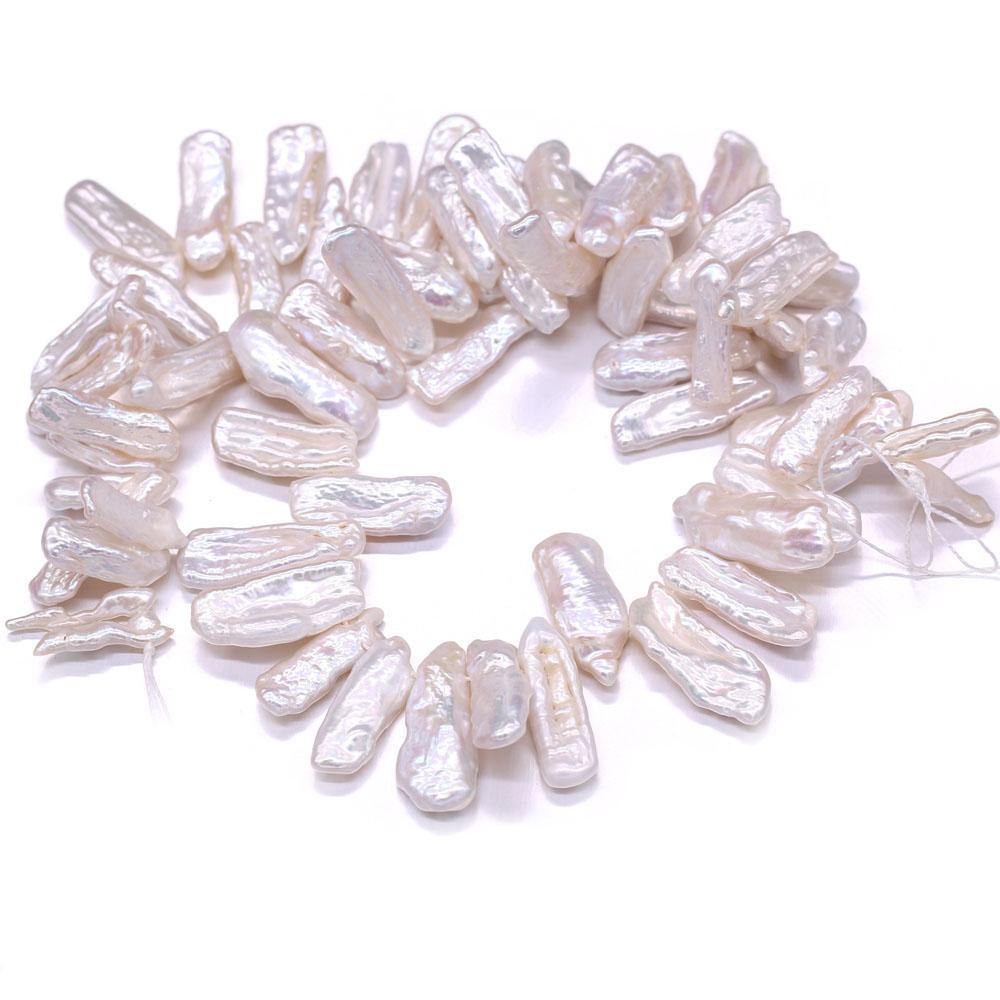 

1String, Natural Freshwater Pearls, 8×20mm White Pipa Pearl Beads for Jewelry Making DIY Crafts, Wedding Gifts for Women, 36cm 1String/8×20mm-36cm