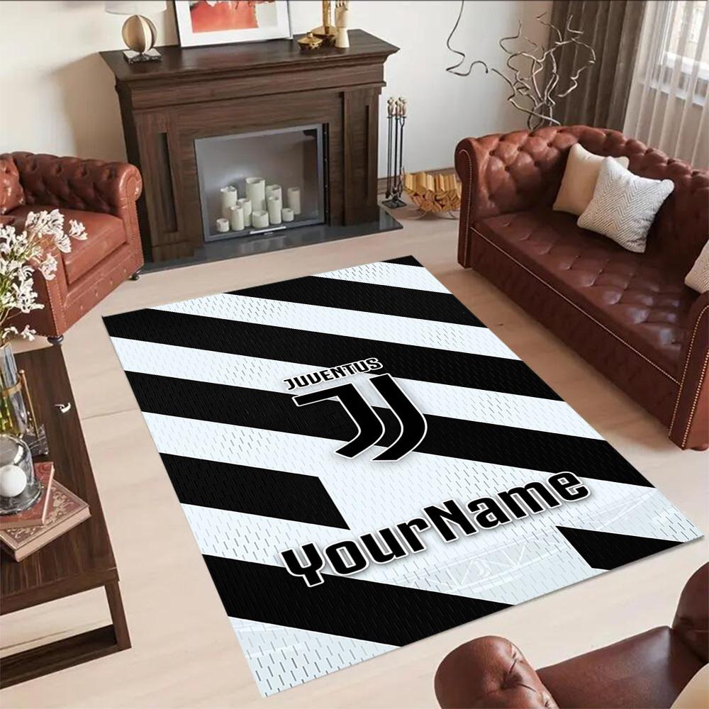 Juventus Personalized Text Floor Mat Suitable for Dormitory Game Room Bedrooms Living Rooms Antislip Carpet Anime Office Decor