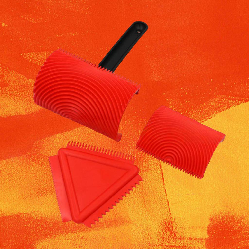 Wood Grain Paint Roller Set With Durable Polyurethane Rollers And Ergonomic Handle For Smooth Wall Coating