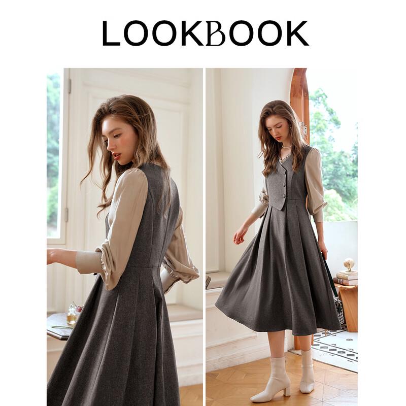 Olrain Faux Two-Piece Midi Dress