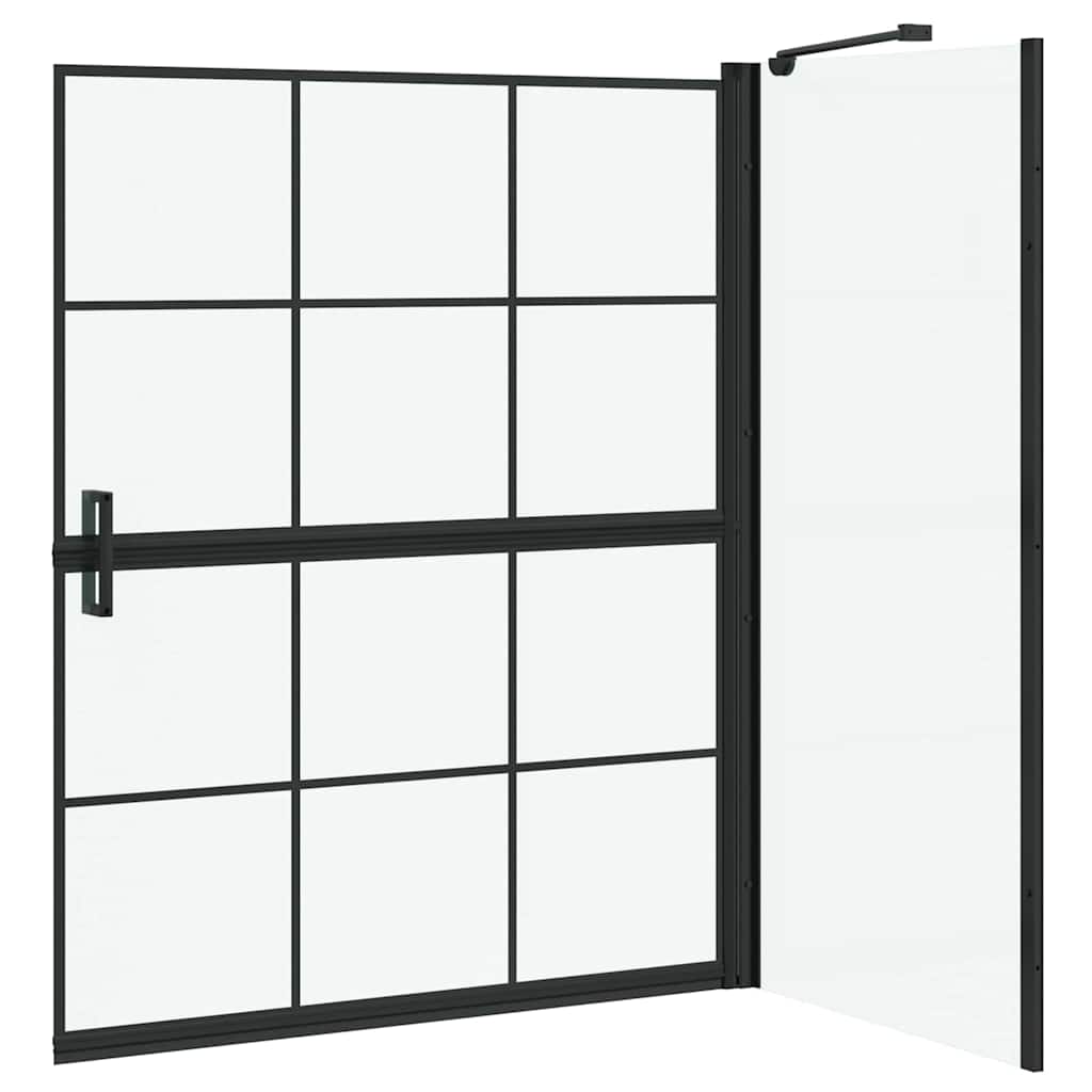 Black and Transparent Shower Screen 100 X 68 X 128 Cm