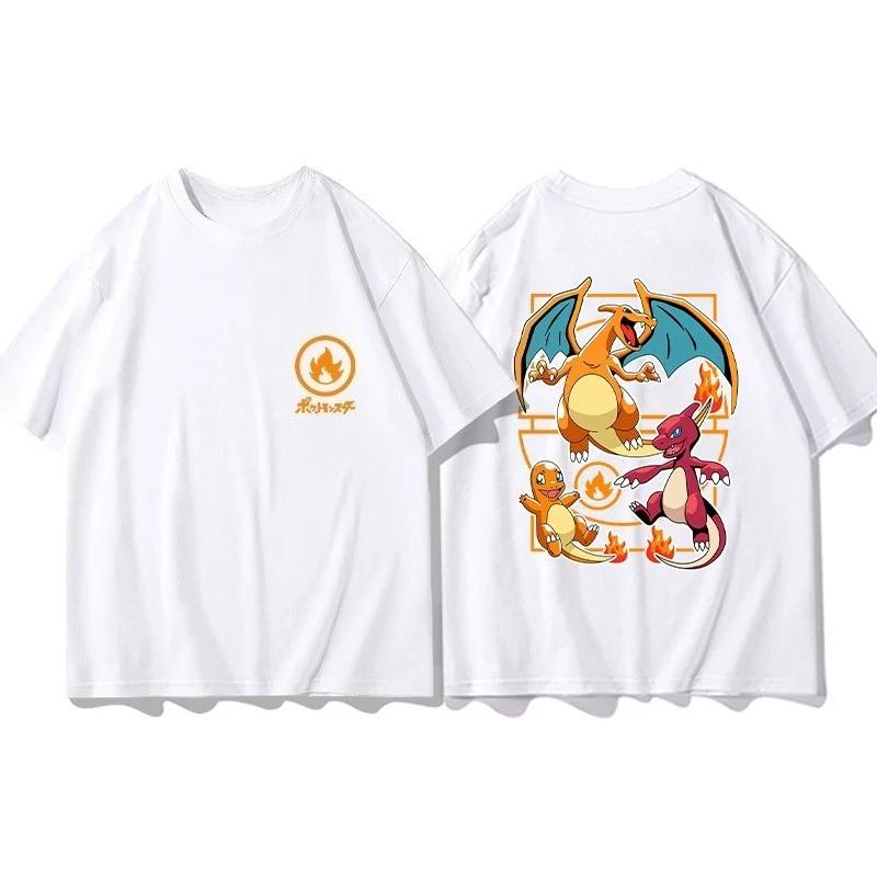 2026 Pokémon Gemeinsame Peripherieprodukte Kurzarm-T-Shirt Gengar Psyduck Mewtwo Aufdruck Herren Jungen und Mädchen Sommer Neue Mode Oberteil