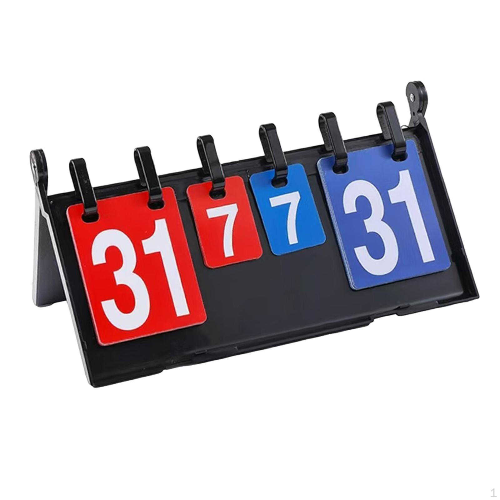 Sports Scoreboard Portable Professional Foldable Shell Manual Score Flip Cards Tabletop Board