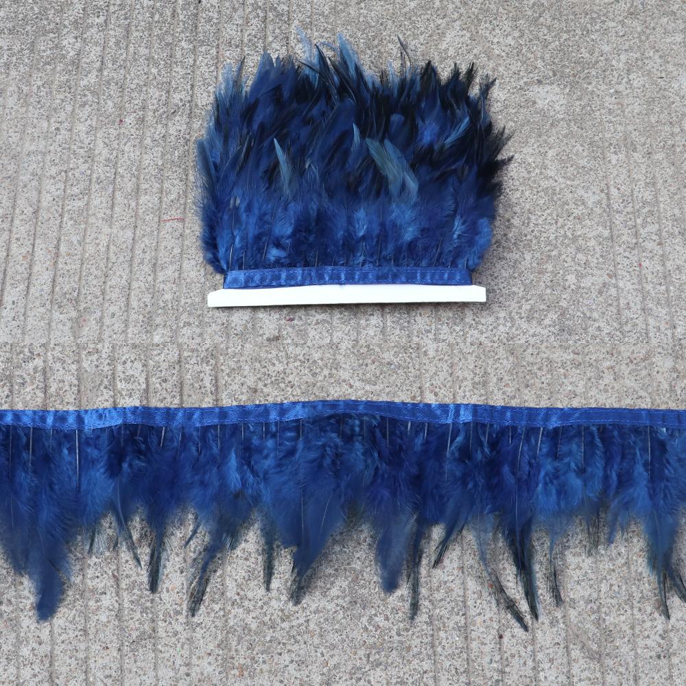 Feather5 10Meters Rooster Feather Trim 8-13CM Colored Chicken Feathers Ribbon  3-5" Saddle Pheasant Feathers Trim Fringe