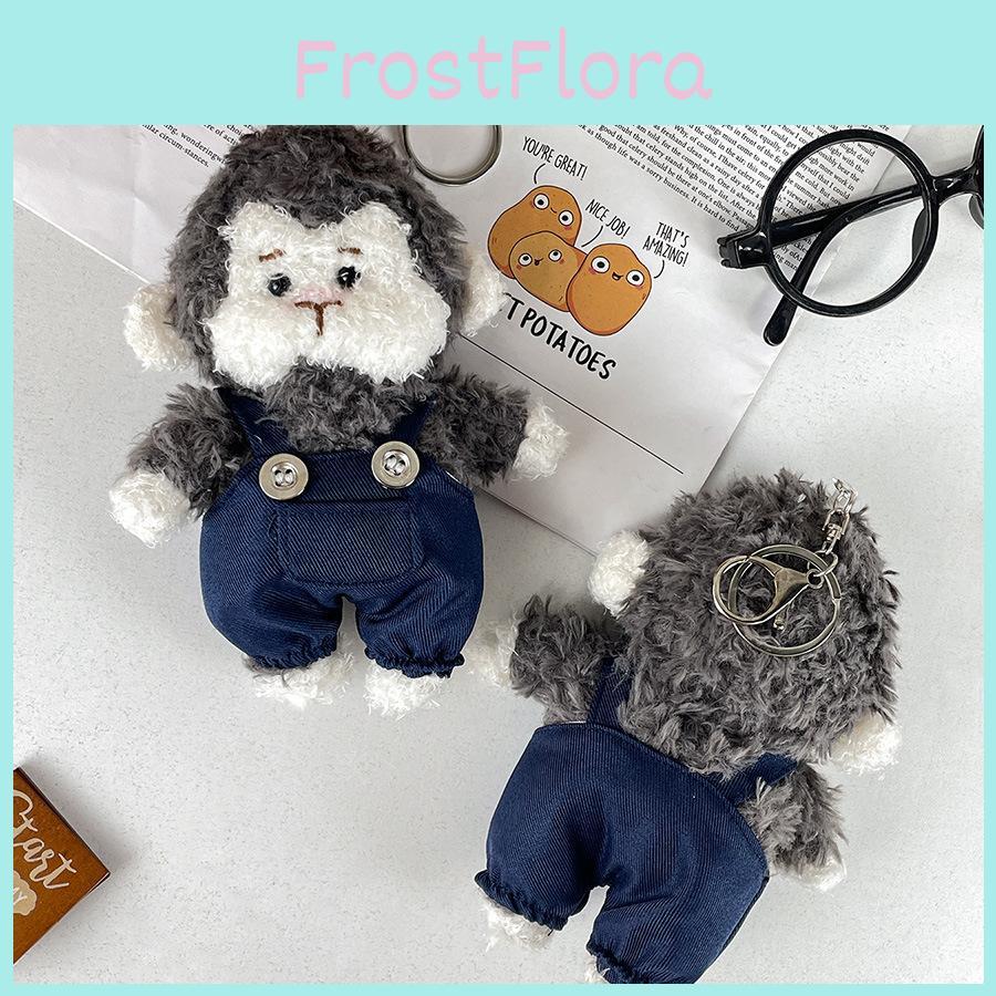 Charming Monkey Plush Toy Keychain Accessory With Short Plush Overalls Ideal For Gifts