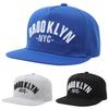BROOKLYN Letter Embroidered American Flat Hat Men's Big Head Circumference Hip Hop Baseball Cap Black Wide Brim Cap