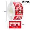250PCS/Roll English Warning Label Sticker Copper Plate Adhesive Anti-Tamper Fragile Item Warning Stickers SYTZBQ01