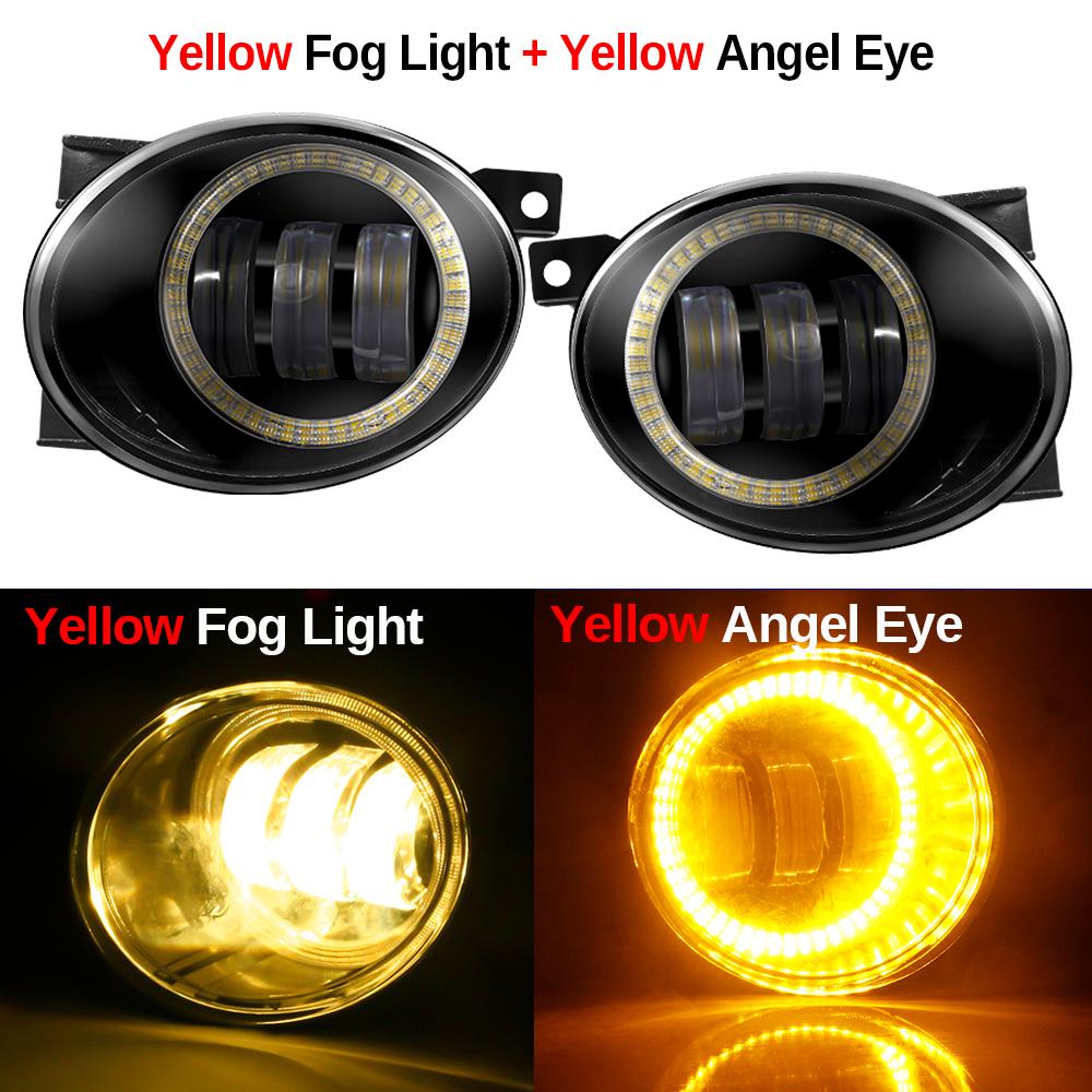 2 x LED-Nebelscheinwerfer mit Angel Eye Tagfahrlicht 9006 Auto Nebel Fahrlicht für Volkswagen VW Golf Jetta 6 Tiguan 5N Touran Beetle EOS Caddy