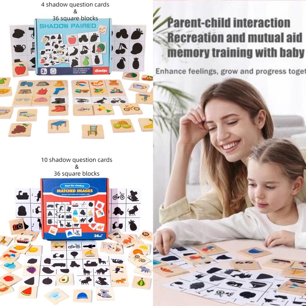 Wooden Animal And Fruit Matching Game For Early Learning And Cognitive Development