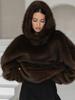 Women's Fur Hoodie Women's Hooded Pullover Women's Loose Hoodie Women's Brown Hoodie 2026