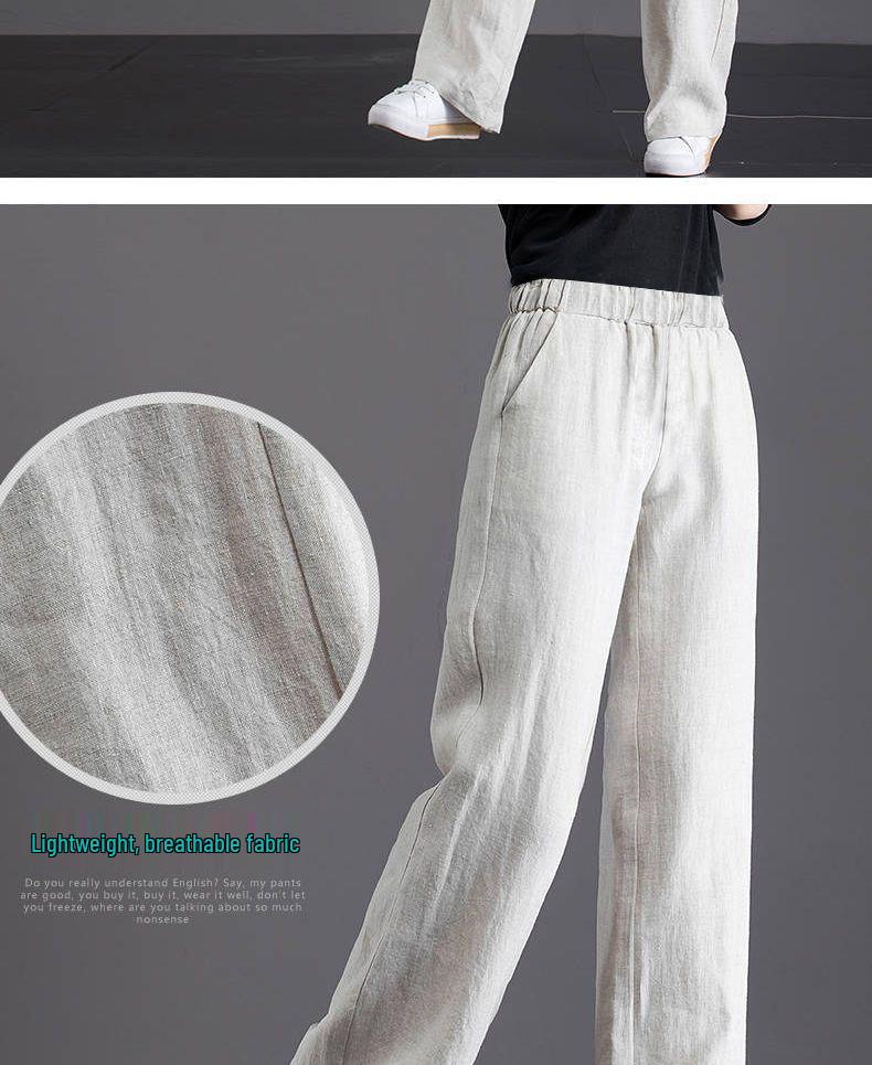 Pure Cotton High-Waisted Wide-Leg Pants for Women, Loose Drapey Fit, Perfect for Spring/Summer 2026.
