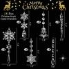 Christmas 18-Piece Snowflake & Icicle Acrylic Tree Decorations Set