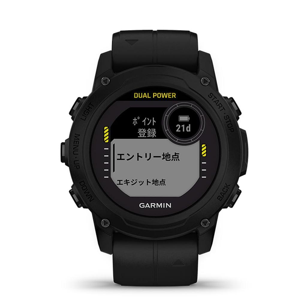 GARMIN Descent G1 Dual Power Dive Computer/Dive Watch, Solar Charging Model, Black [Official Japanese Product] [Snorkeling] [Diving] [Waterproof]