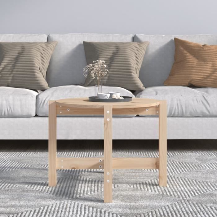 VidaXL Table basse Ø 62,5x45 cm Bois massif de pin 822302