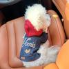 Letter Embroider Dog Jean Jacket Windproof Pet Cowboy Outfit Pet Denim Hoodie  Spring Autumn