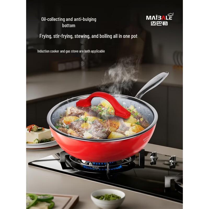 Maibale Titanium Enamel Ceramic Non-stick Wok