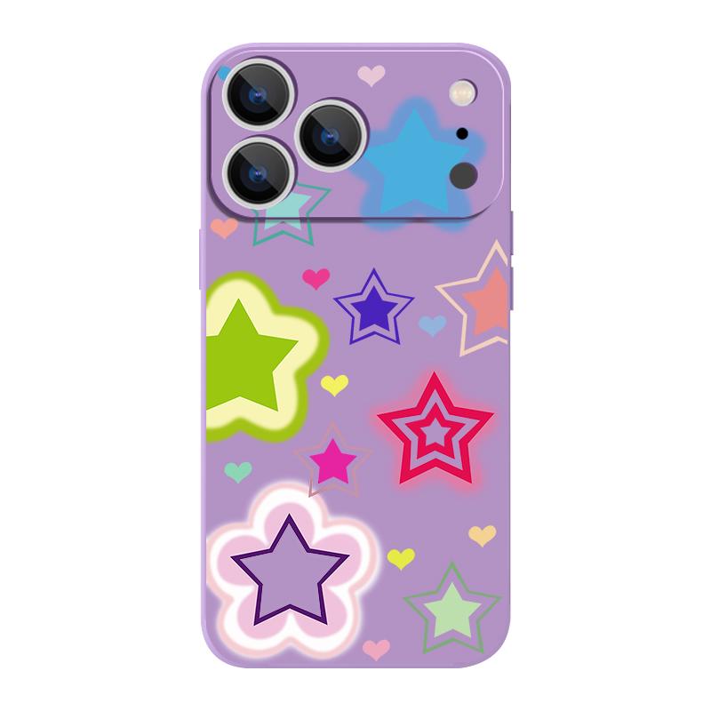 Blended Colorful Stars Pattern Case For iPhone 17 Pro Max Magnetic For Magsafe Silicone Cover For iPhone 16 Pro Max Funda iPhone 15 14 13 12 11 16E