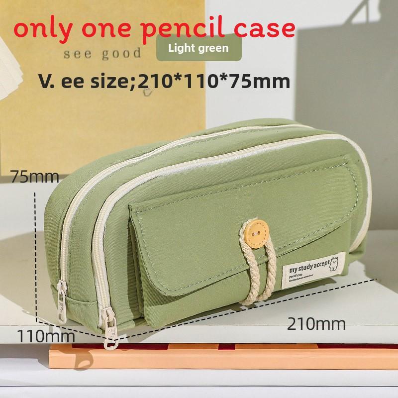 Canvas Pencil Case For Girls With Large Capacity And Simple Design For School And Stationery Storage