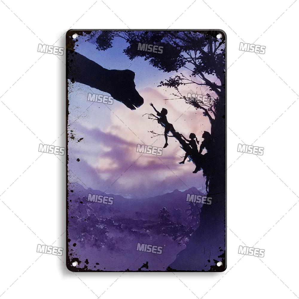 MISES Film Classico Jurassic Park Targa Metallica Pub Targa Metallica Giardino Vecchia Targa Murale Segno Metallico Arrugginito Decorazione Murale Poster Metallico