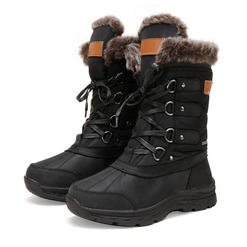 

Внешняя торговля 2025 зимние утепленные мужские сноубутсы бархатные теплые нескользящие водонепроницаемые женские высокие сноубутсы для пары 41