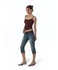 Kasiko Split Pocket Capri Jeans Blau
