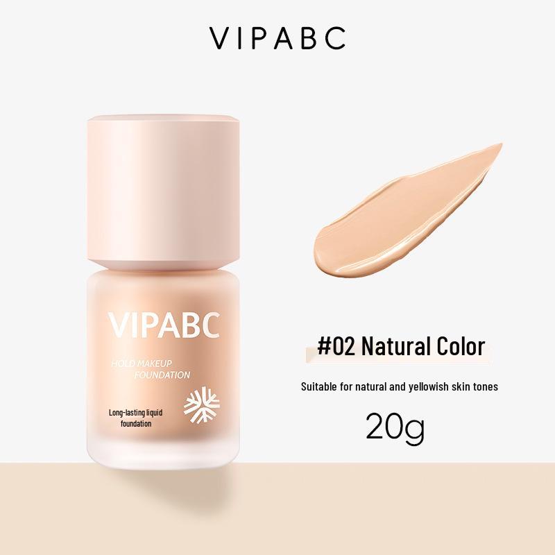 VIPABC Мягкая стойкая тональная основа - Увлажняющая, Маскирующая, Не размазывается, Контроль жирности, Предотвращает потемнение 20g естественный