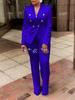 Women's Outerwear Blazer Long Sleeve Pants Set - Elegant Business Casual Outfit